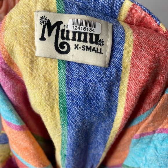 Show Me Your Mumu Thelma rainbow stripe linen romper size xsmall - Picture 5 of 5